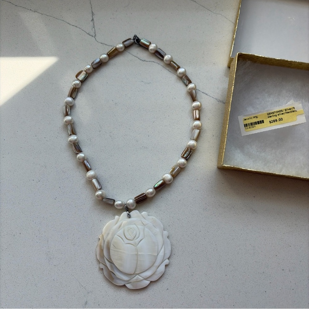 Beautiful Vintage Gemstone Sterling Silver Necklace